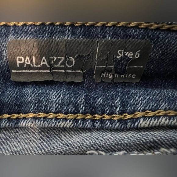 Koaj Palazzo Wide Leg High Rise Distressed Denim Jeans Size 6 - Picture 8 of 14